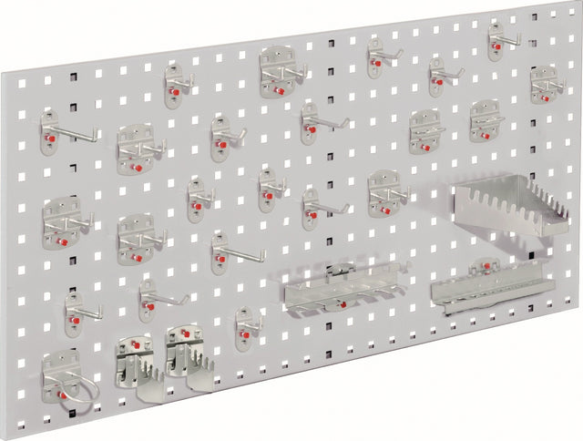 RASTERPLAN Lochplatte 450x1000 mm lichtgrau RAL 7035, 28-teilig, 38 mm Lochabstand