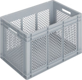 LOCKWEILER Transportbehälter 400x300x170 mm grau PP mit Durchfassgriff und durchbrochenen Seitenwänden