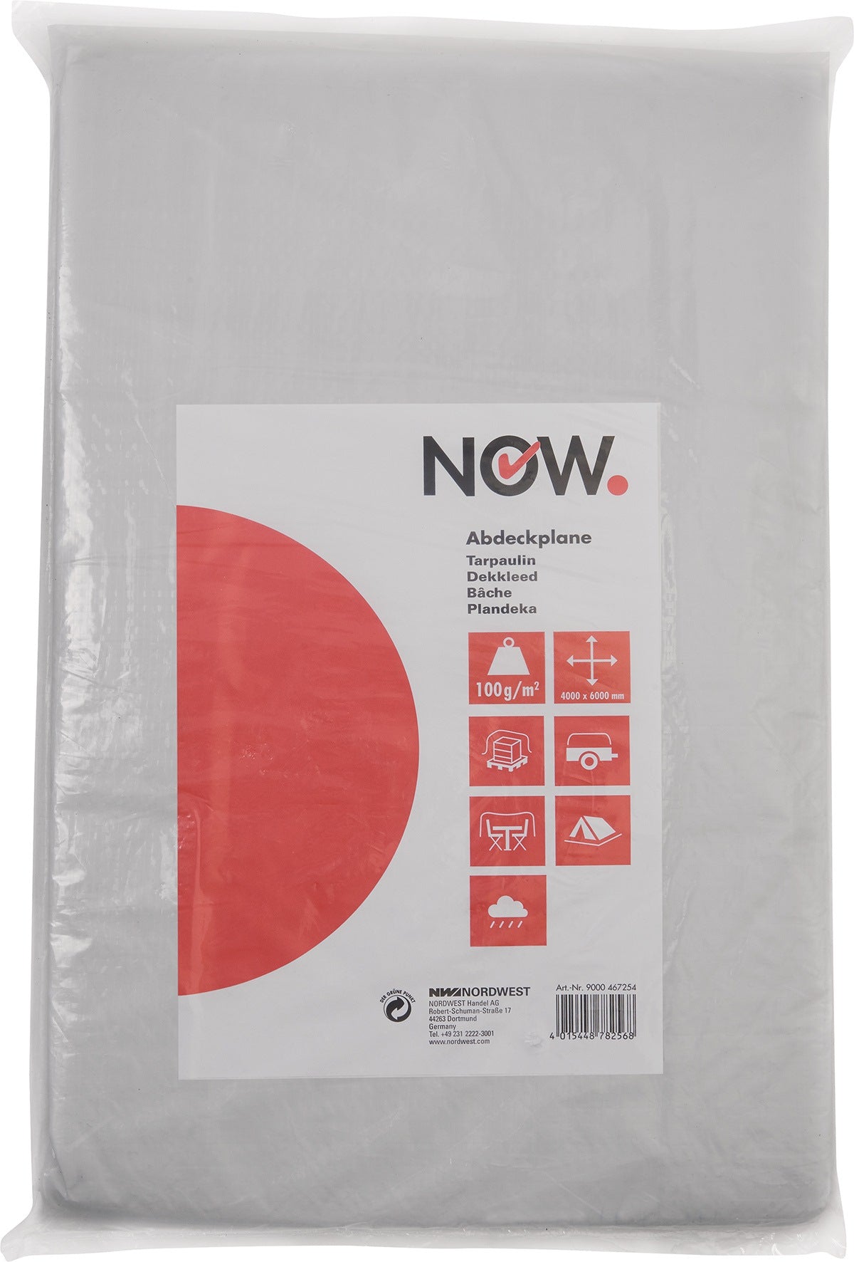 NOW Allzweckplane 2000x3000mm mit Aluminiumösen – naturfarben, UV-stabil, wasserdicht