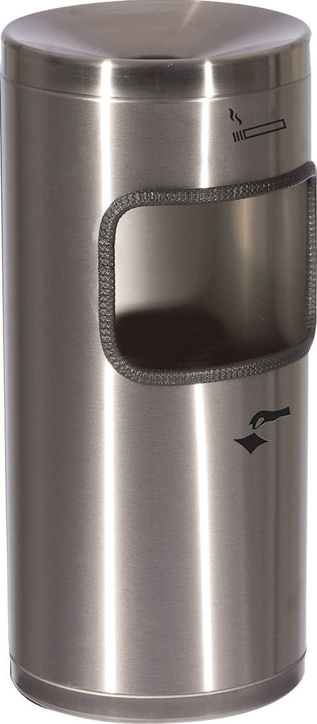 TKG Sicherheitswandascher Ø180xH410mm silberfarbig – Edelstahl Wandmodell mit Kippvorrichtung