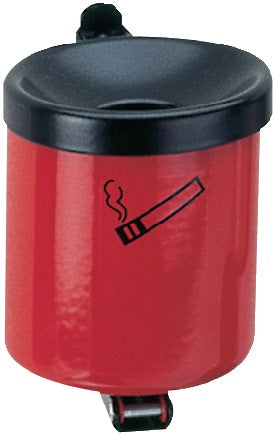 TKG Wandascher Ø110xH120mm rot mit Kippvorrichtung – Stahlblech pulverbeschichtet