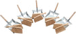 SOREX Kehrschaufel-Set mit Holzgriff – 10x Kokoshandfeger & 5x Kehrschaufel