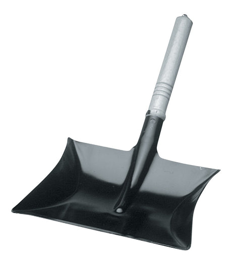 Kehrschaufel mit Holzgriff, Kappe & Ring, 220 x 230 mm, Metall schwarz lackiert, 10er-Pack