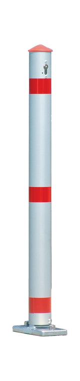 URBANUS Sperrpfosten Aluminium natur Ø 75 mm kippbar und abschließbar zum Aufdübeln