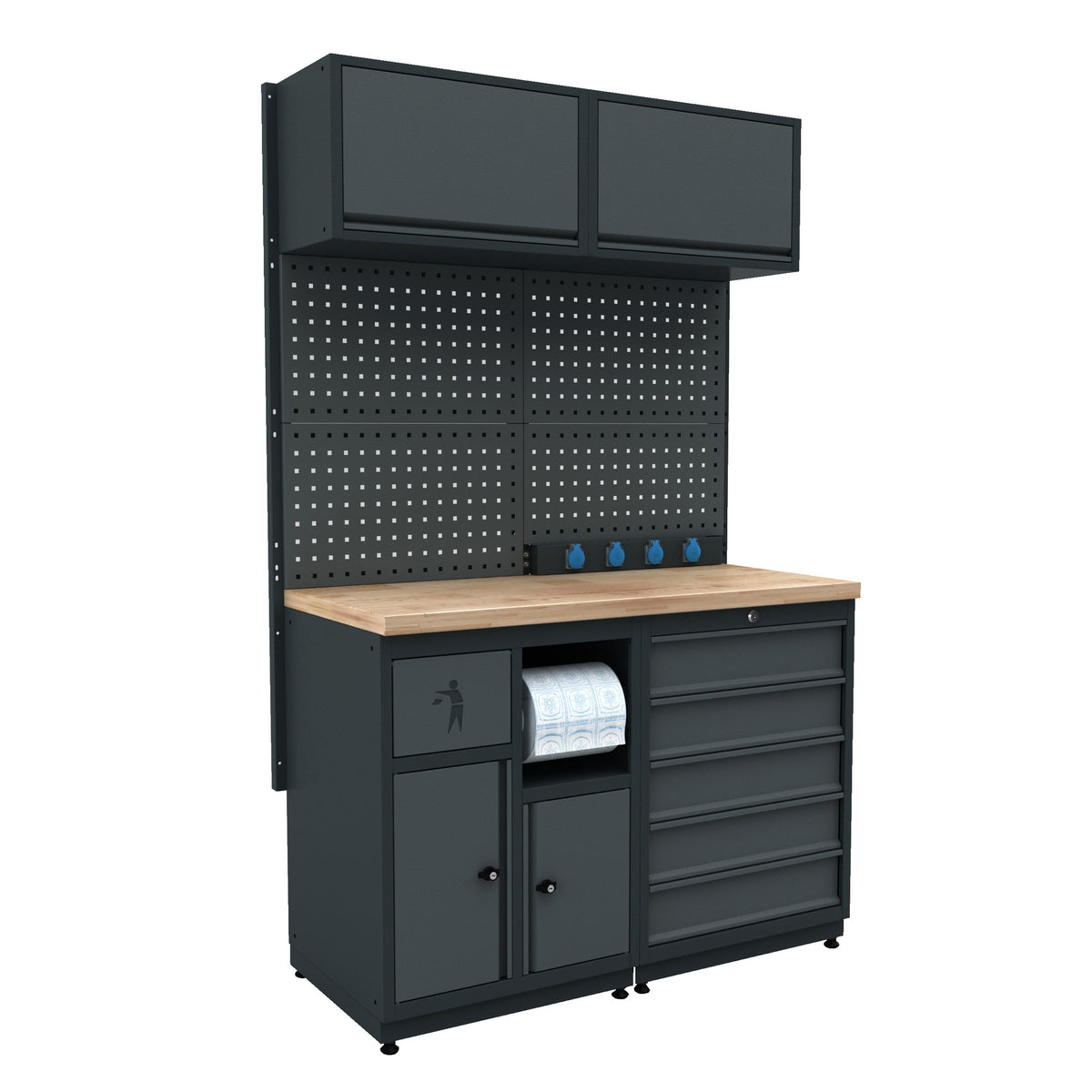 Werkstatteinrichtung Set Bullram Expert Serie - Werkstattmodul 1 Profi Werkbank – BGMOD1