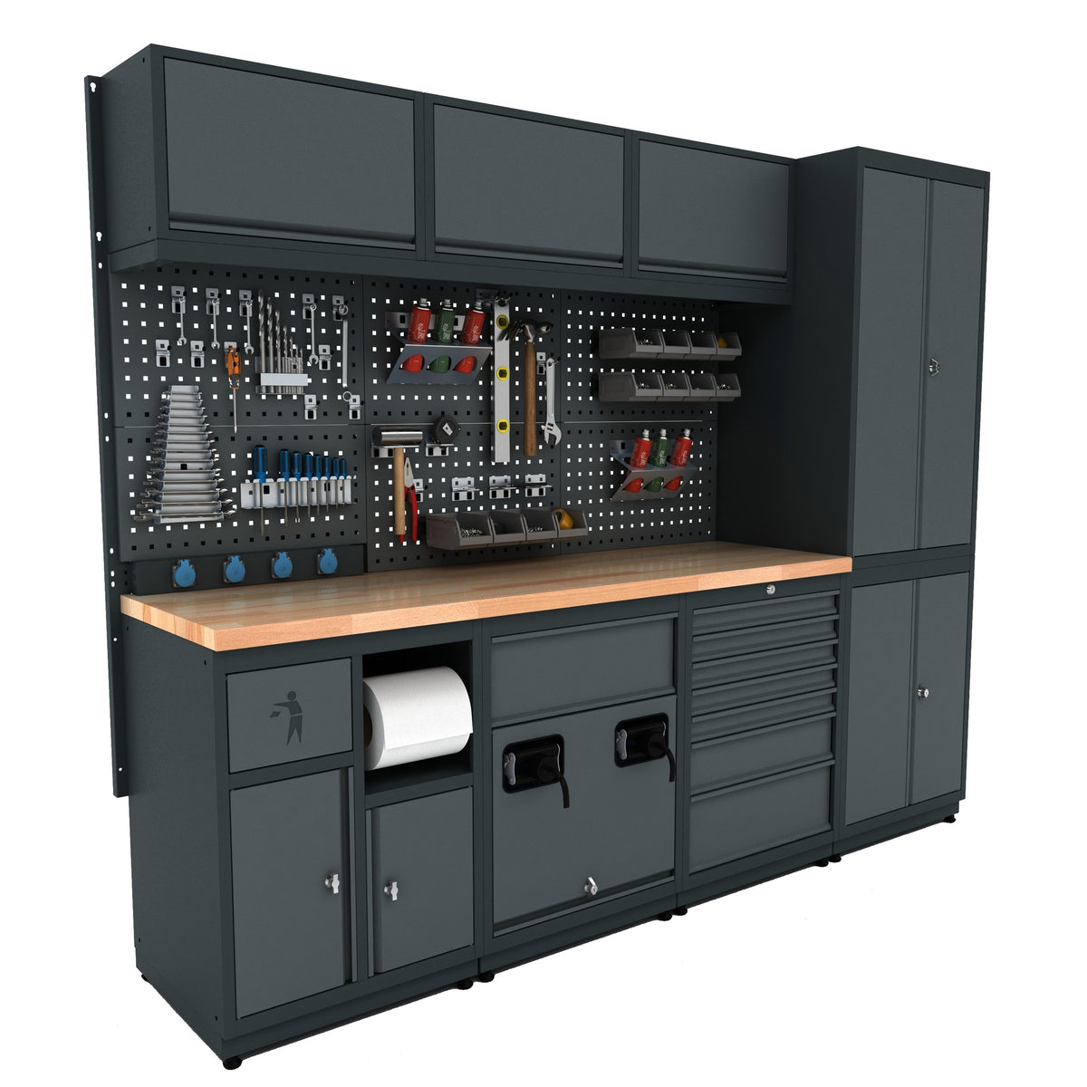 Werkstatteinrichtung Set Bullram Expert Serie - Werkstattmodul D Profi KFZ Werkbank – BGMODD