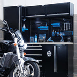 BUNKER 196cm Modulare Werkstatteinrichtung Werkbank mit Edelstahl-Arbeitsplatte - 11-teilig - D04503