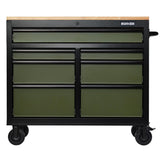 BUNKER Profi Werkbank 41 Zoll, 104 cm - Grün - Werkbank mit Schubladen - 7 - Werkbank mit Rollen - D08221