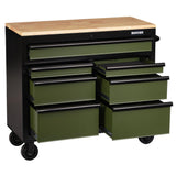 BUNKER Profi Werkbank 41 Zoll, 104 cm - Grün - Werkbank mit Schubladen - 7 - Werkbank mit Rollen - D08221