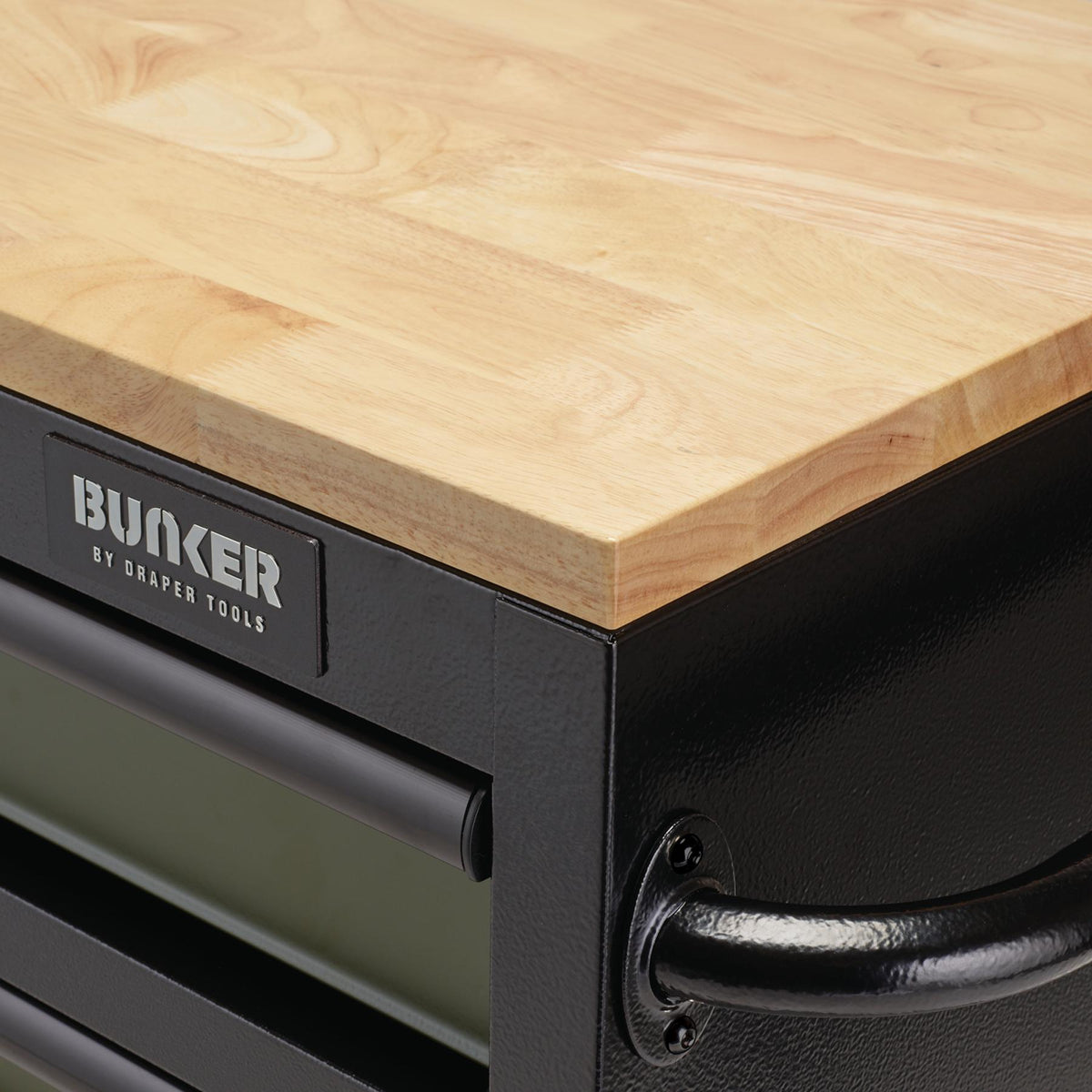 BUNKER Profi Werkbank 41 Zoll, 104 cm - Grün - Werkbank mit Schubladen - 7 - Werkbank mit Rollen - D08221