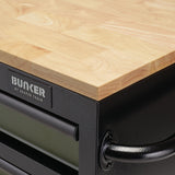BUNKER Profi Werkbank 41 Zoll, 104 cm - Grün - Werkbank mit Schubladen - 7 - Werkbank mit Rollen - D08221