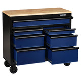 BUNKER Profi Werkbank 41 Zoll, 104 cm - Blau - Werkbank mit Schubladen - 7 - Werkbank mit Rollen - D08222