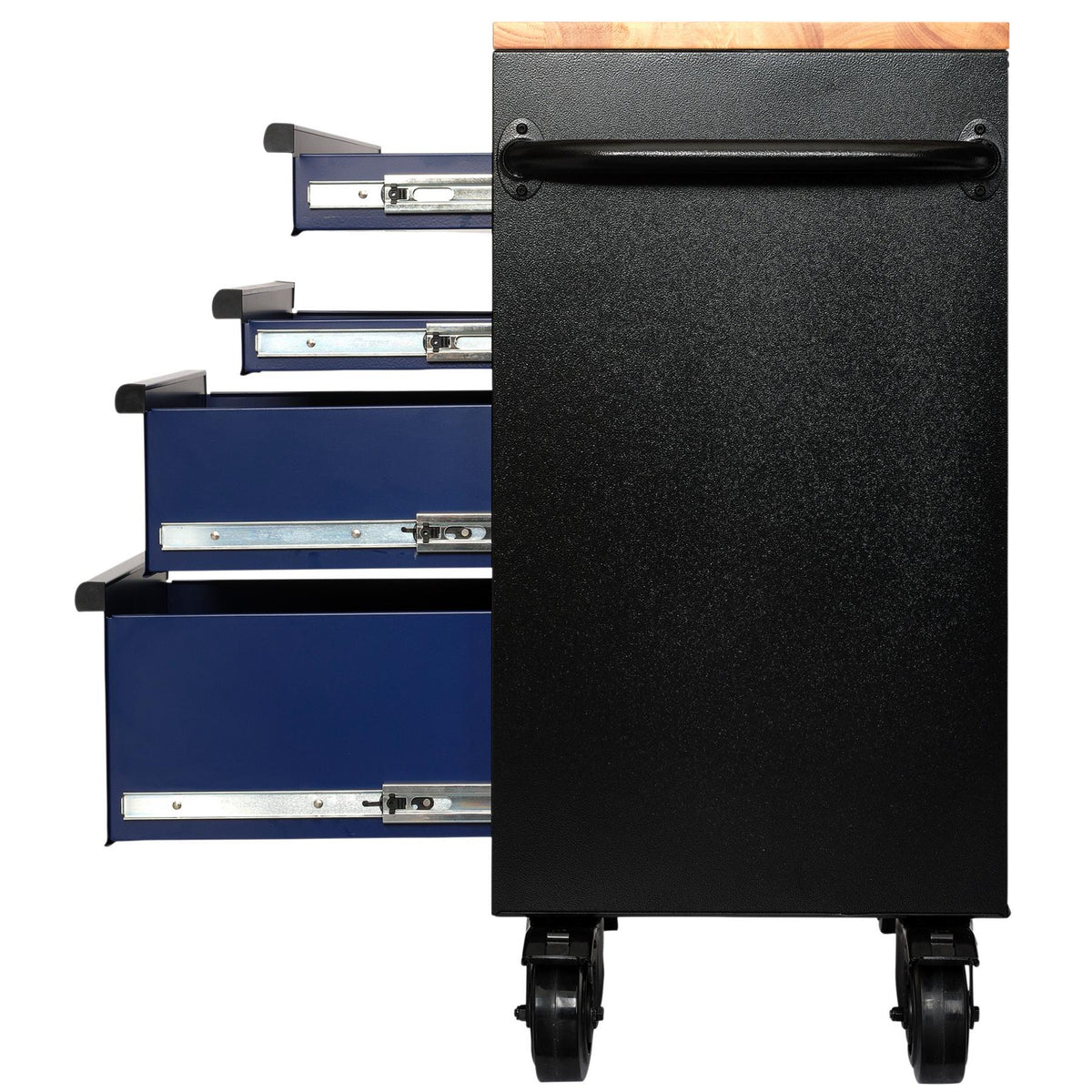 BUNKER Profi Werkbank 41 Zoll, 104 cm - Blau - Werkbank mit Schubladen - 7 - Werkbank mit Rollen - D08222