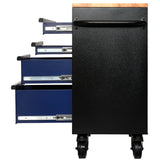 BUNKER Profi Werkbank 41 Zoll, 104 cm - Blau - Werkbank mit Schubladen - 7 - Werkbank mit Rollen - D08222