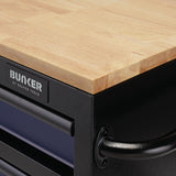 BUNKER Profi Werkbank 41 Zoll, 104 cm - Blau - Werkbank mit Schubladen - 7 - Werkbank mit Rollen - D08222