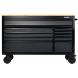 BUNKER Profi Werkbank mit Schubladen 56 Zoll, 155 cm - Grau - 56 Zoll, 155 cm - Werkbank mit Rollen - 10 Schubladen - D08227