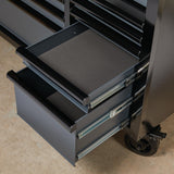 BUNKER Profi Werkbank mit Schubladen 56 Zoll, 155 cm - Grau - 56 Zoll, 155 cm - Werkbank mit Rollen - 10 Schubladen - D08227