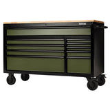 BUNKER Profi Werkbank mit Rollen 56 Zoll, 155 cm - Blau - Werkbank mit Schubladen - 10 Schubladen - D08236
