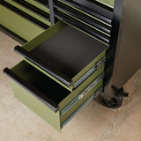 BUNKER Profi Werkbank mit Rollen 56 Zoll, 155 cm - Blau - Werkbank mit Schubladen - 10 Schubladen - D08236