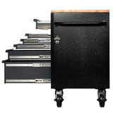 BUNKER Profi Werkbank 61 Zoll (155 cm) Grau - Werkbank mit Rollen - Werkbank mit Schubladen 15 - D08238