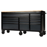BUNKER Profi Werkbank mit Schubladen 72 Zoll (183 cm) in Grau - Werkbank mit Rollen - 15 Schubladen - D08241