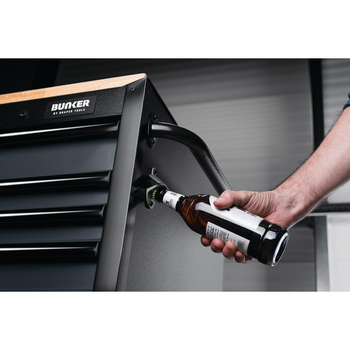 BUNKER Profi Werkbank mit Schubladen 72 Zoll (183 cm) in Grau - Werkbank mit Rollen - 15 Schubladen - D08241