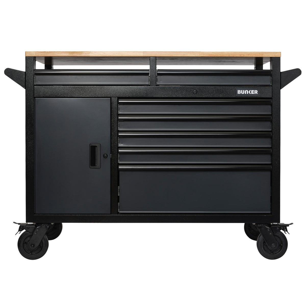 BUNKER Profi Werkbank mit Rollen 48 Zoll (122 cm) Grau - Multifunktionaler Werkbank mit Schubladen - D08251