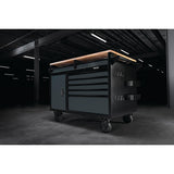 BUNKER Profi Werkbank mit Rollen 48 Zoll (122 cm) Grau - Multifunktionaler Werkbank mit Schubladen - D08251