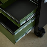 BUNKER Profi Werkbank mit Schubladen 61 Zoll, 155 cm - Grün - Werkbank mit Rollen - 15 Schubladen - D10368