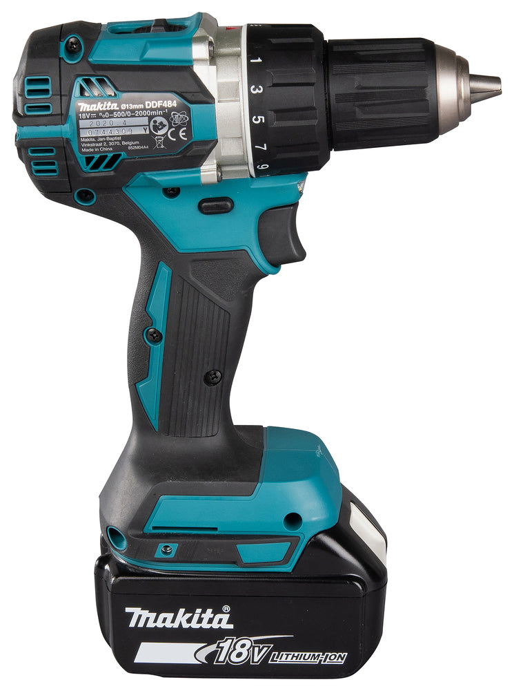 Makita Akku-Bohrschrauber 18V | kompakt 172 mm, Brushless & 21 Drehmomentstufen - DDF484RTE