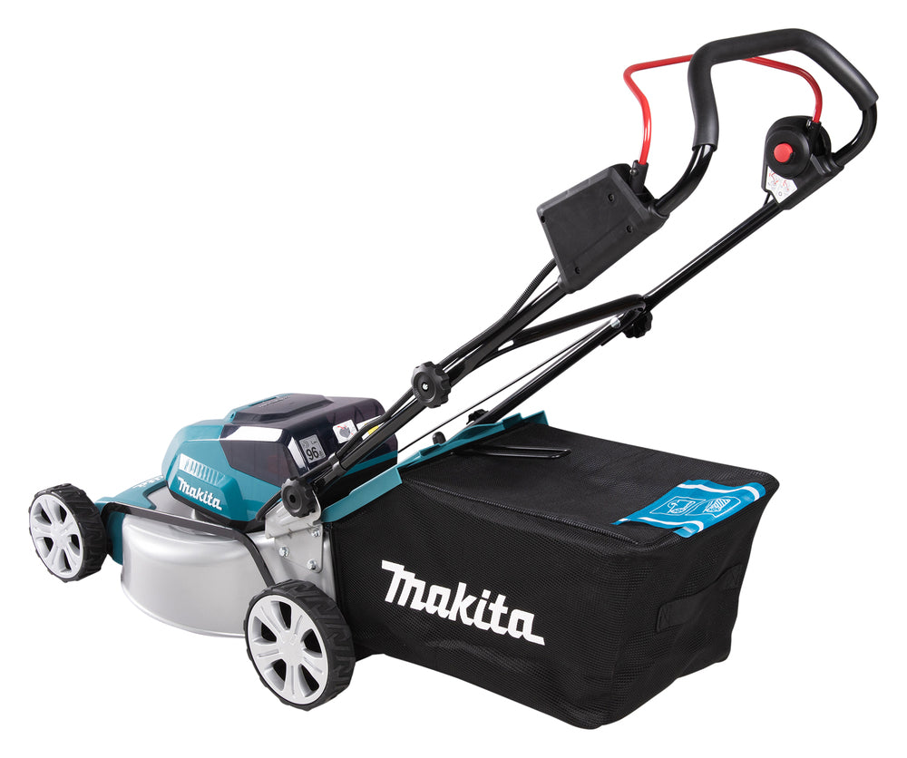 Makita Akku-Rasenmäher 2x18 V mit Stahldeck und 46 cm Schnittbreite - DLM463PG4