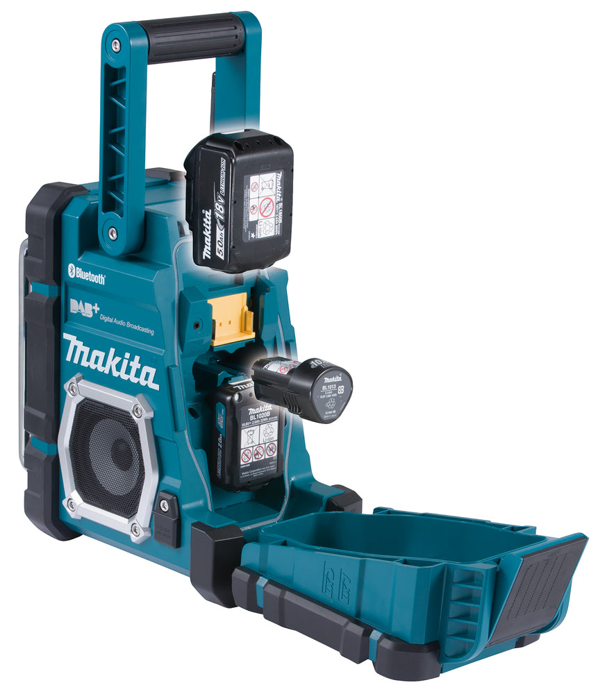Makita Akku-Baustellenradio – Bluetooth, DAB+/FM, IP64, Akku- & Netzbetrieb - DMR112