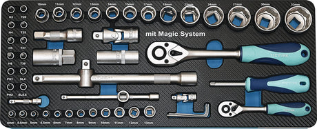 TECWERK Steckschlüsselsatz 55-teilig 1/4+1/2 Zoll SW 4-32 mm mit MAGIC Technologie