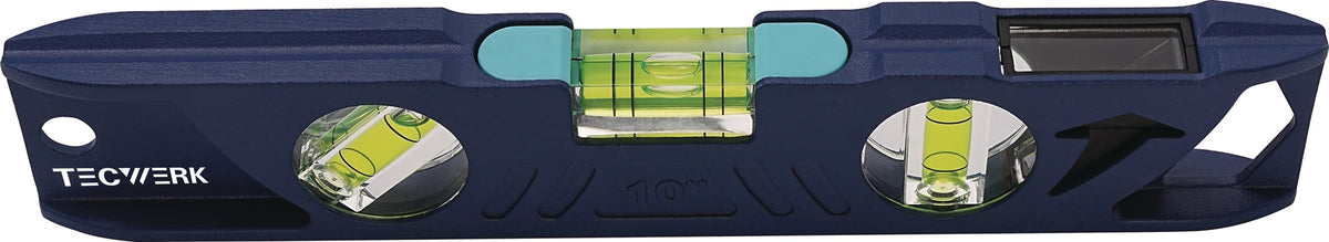 TECWERK Wasserwaage Torpedo 25 cm ± 1,0 mm/m – Präzise Messung mit Seltenerdmagneten