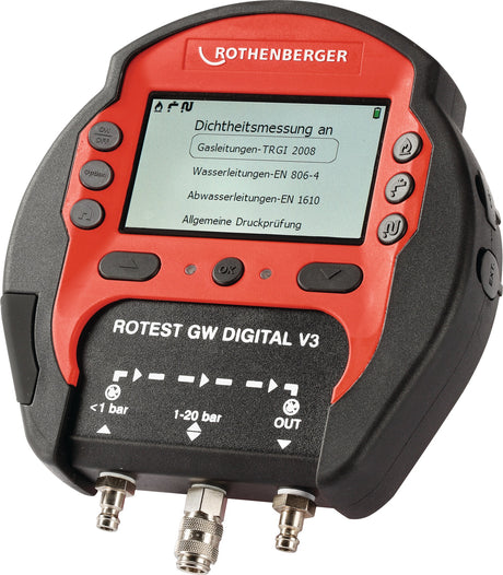 ROTHENBERGER ROTEST GW Digital V3 Druck-/Leckmengenmessgerät bis 20 bar