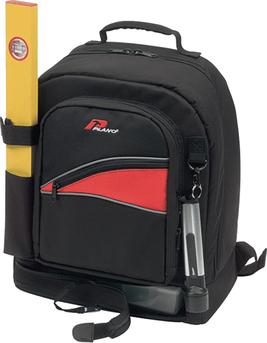 PLANO Werkzeugrucksack 542 TB – Polyester schwarz/rot, 350x210x410 mm, mit Schultergurt