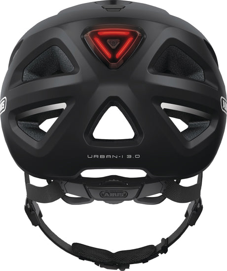 ABUS Radhelm Urban-I 3.0 – In-Mold Helm mit LED-Rücklicht, 52-58 cm, Schwarz