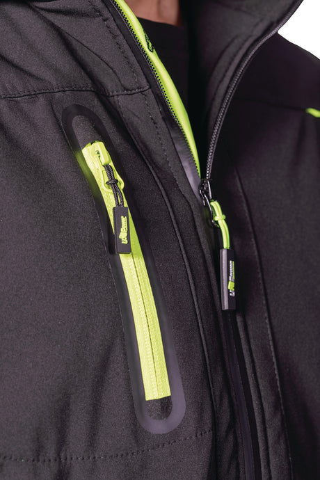 U.POWER Softshelljacke Space XXL schwarz/carbon – wasserabweisend, winddicht, reflektierend