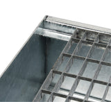 PROMAT Auffangwanne 215 l Stahlblech enzianblau mit Gitterrost – 1200 x 800 x 360 mm