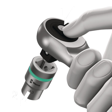 WERA Steckschlüsselsatz Zyklop Metal 29-tlg. 3/8 Zoll SW 8-19 mm mit 76-Zahn-Knarre
