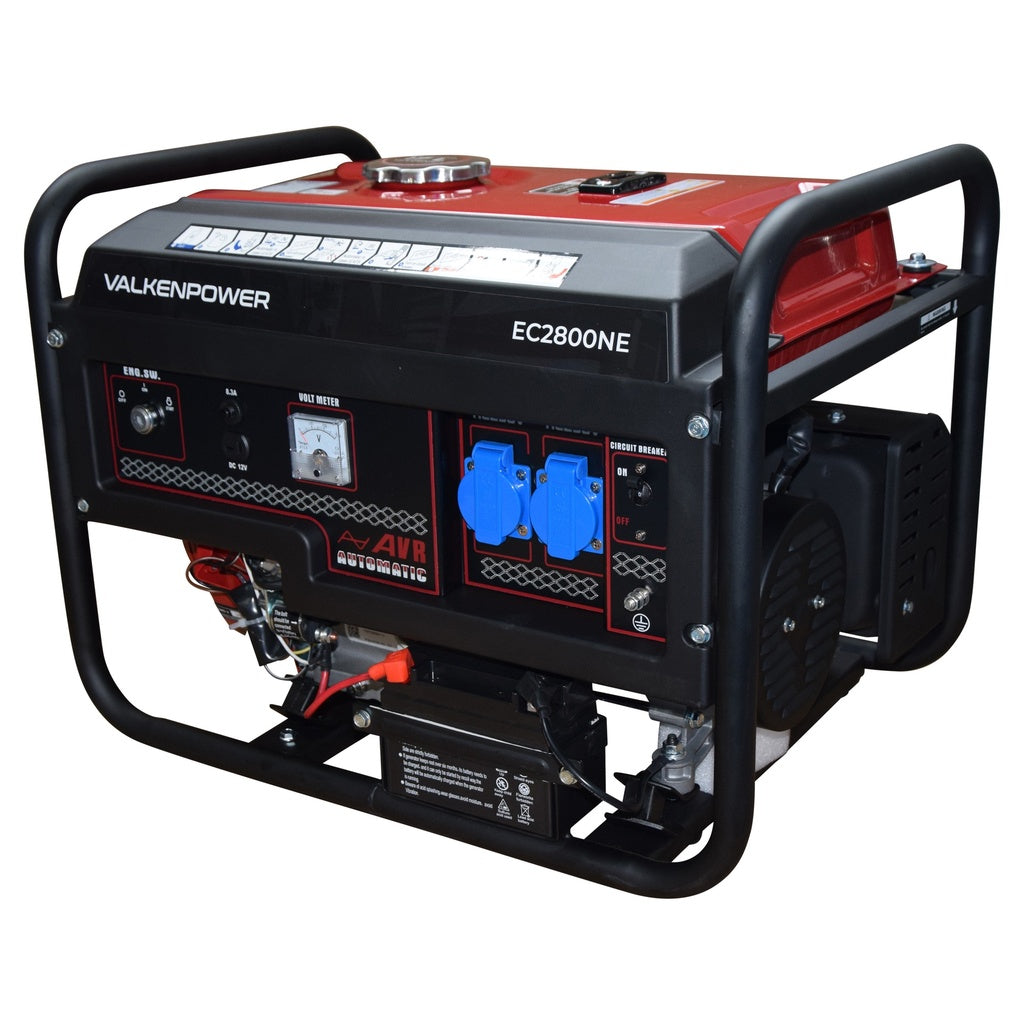 Valkenpower EC2800NE petrol generator with electric start and AVR – portable 2.8kW power generator for home and workshop use at toprools.com