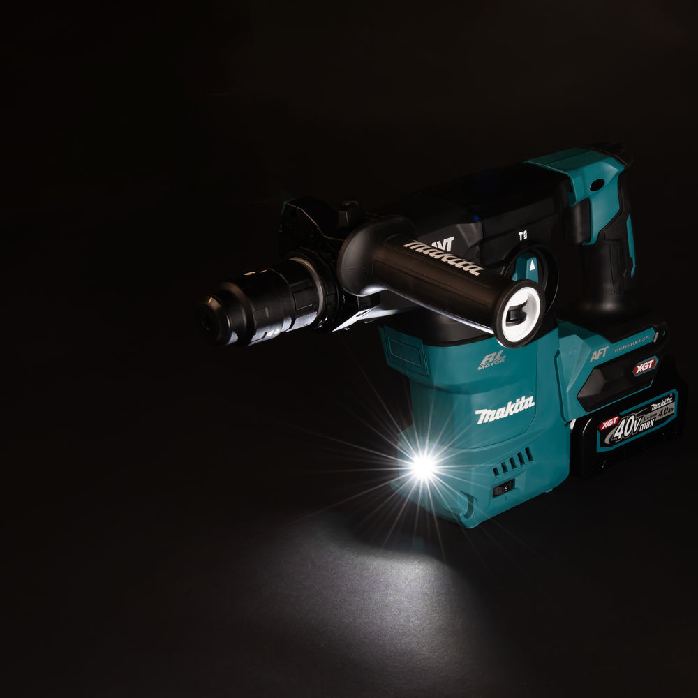 Makita Akku-Kombihammer SDS-PLUS – 40V max., 3,9 J Schlagstärke, inkl. DX11 Staubabsaugung - HR009GM202