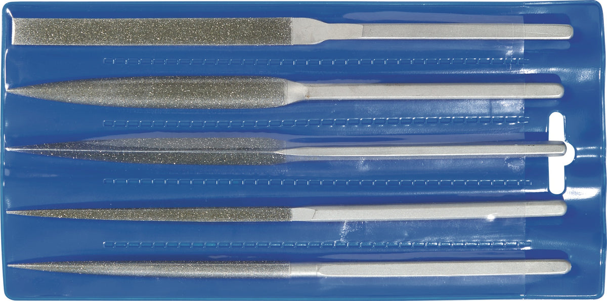 TECWERK Diamanthabilisfeilensatz 215 mm 5-teilig D 126 für gehärteten Stahl, Hartmetall, Keramik und Glas