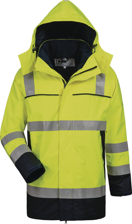 ELYSEE Multinorm-Parka Toivo gelb/marine Gr. M – EN ISO 20471 Kl. 3, wasserdicht & atmungsaktiv