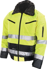 Warnschutz-Pilotenjacke Gr.M orange/marine PREVENT – EN 20471 Kl. 3, wasserdicht, abnehmbare Ärmel
