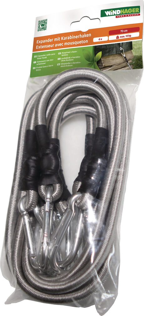 WINDHAGER Expanderseil-Set 4 Expander & 8 Karabiner, 70 cm