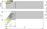 PROMAT Klemmdrehhalter CKJNR 2525 M16 rechts vernickelt für Außendrehen