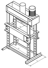 Tigermetal Hydraulische Werkstattpresse 150 Tonnen mit Dualpumpe und 1.200 mm Durchgang - TMWH150