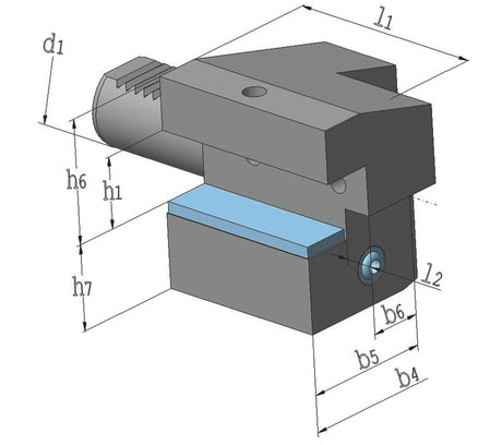 TECWERK Axialwerkzeughalter C4 DIN 69880 VDI30 links Überkopf – Präzision für CNC-Drehmaschinen