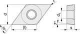 TECWERK Wendeschneidplatte DCMT070202-F PMK30 für Schlichtbearbeitung, 10er-Pack